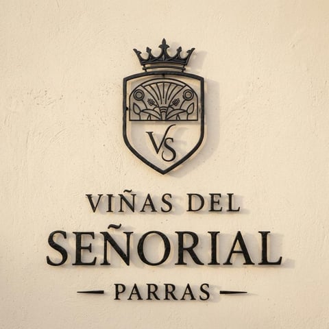 Viñas del Señorial Parras wine label logo featuring a crown and shield emblem