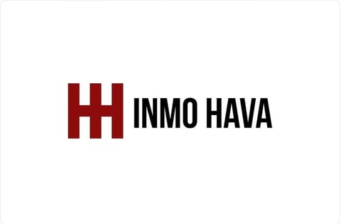 Inmo Hava logo featuring a dark red H-shaped icon with black text